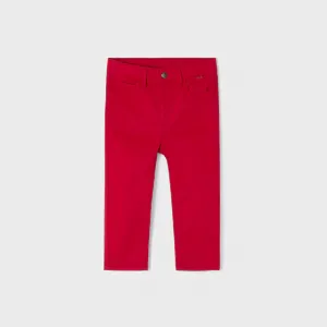 Панталон 5 джоба slim fit basic в червено за момче Майорал