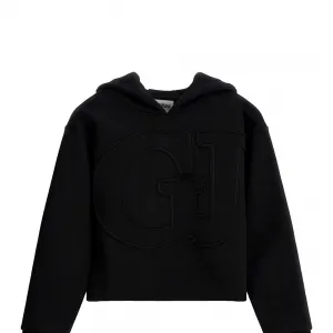 Спортен суичър без цип за момиче в черно с лого Guess