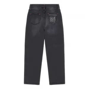 Деним панталон за момиче в черно straight fit Guess