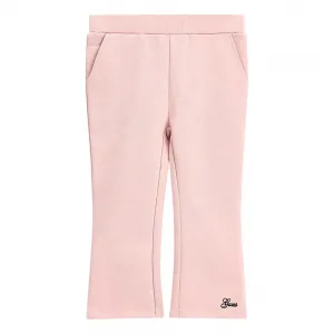 Спортно-елегантен панталон за момиче в бледо розово Guess