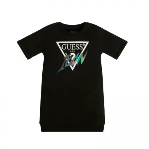 Трикотажна рокля в черно с контрастно лого Guess Icon