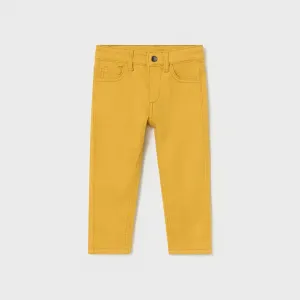 Панталон 5 джоба slim fit basic за бебе момче в жълт цвят Майорал