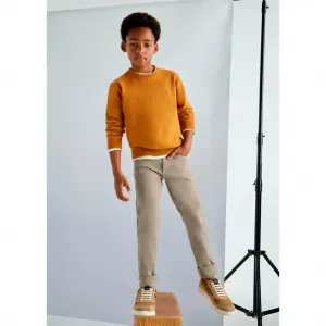 Панталон 5 джоба slim fit basic за момче в цвят орех Майорал