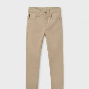 Панталон 5 джоба slim fit basic за момче в бежов цвят Майорал