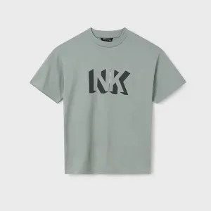 Basic тениска къс ръкав NK цвят светло сиво-зелено за момче Mayoral