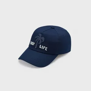 Шапка с козирка hd easy life принт в морско тъмно синьо за мини момче Mayoral