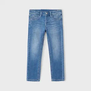 Панталон деним slim fit basic изпран нюанс за мини момче Майорал