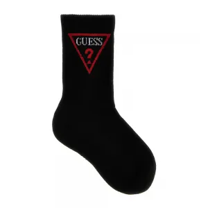 Чорапи в черно с голямо червено лого Guess