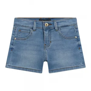 Къси панталони тъмен деним за момиче Guess