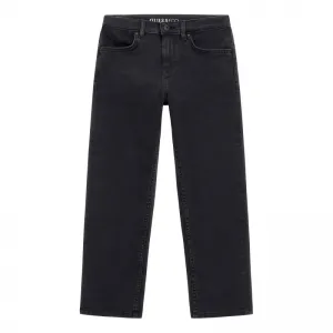 Черен деним панталон за момиче straight fit Guess
