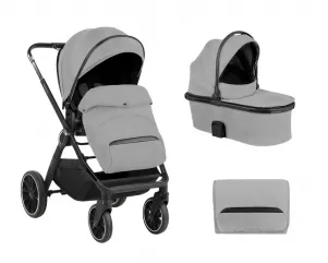 Комбинирана бебешка количка 2в1 с кош за новородено Tiffany Light Grey я- KikkaBoo