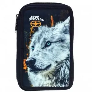 Ученически пълен несесер GIM NO FEAR WHITE WOLF
