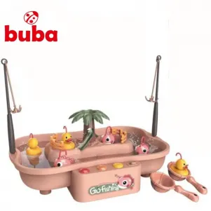 Детски забавен комплект за риболов Buba Go Fishing, рибки, розов