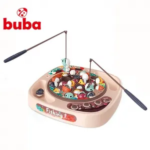 Детски забавен комплект за риболов Buba Fishing, 24 рибки, розов