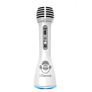 Детски Bluetooth микрофон със светлини и тонколона, бял - iDance