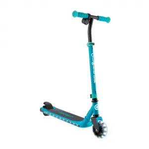 Детска електрическа тротинетка със светеща платформа и колела GLOBBER E-MOTION 6 - изумрудено зелена