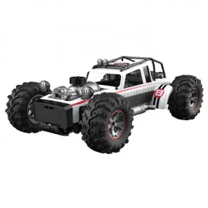 Детска играчка Състезателен джип с димен ефект, RC управление 1:10, бял