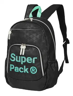 Ученическа раница S-COOL олеотена SUPER PACK BLACK, морско зелено