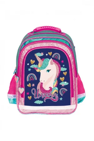 Ученическа раница S-COOL ергономична Unicorn Dark Blue, 15 л
