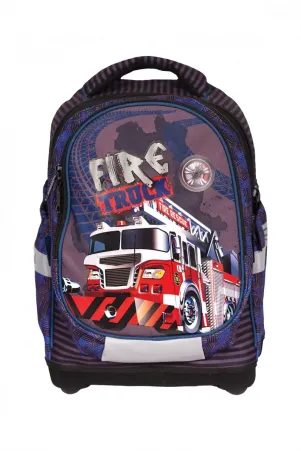 Ученическа, анатомична раница S-COOL FIRE TRUCK, 21 л, с твърдо дъно