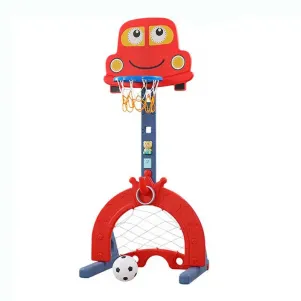Детски интерактивен баскетболен кош 6в1, червен цвят - Feelkids