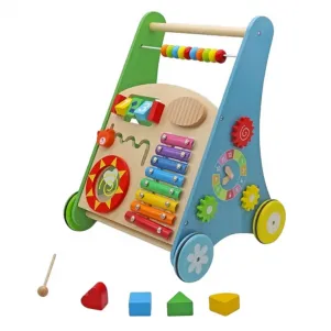 Детска дървена проходилка GINGER HOME с активности, ксилофон и сортер, 35.1x31.3x46 см