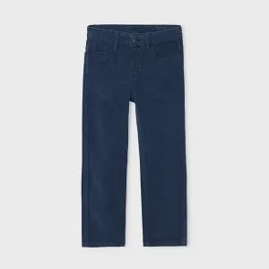 Детски рипсен панталон Mayoral Slim Fit – Наситено тъмносин