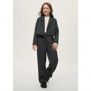 Детски кариран панталон с широк крачол и катарама Mayoral за момиче