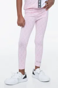 Клин за мини момиче в бледо розов цвят покрит с контрастни лога Guess