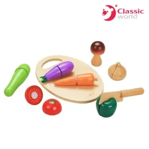 Дървен комплект за рязане на зеленчуци - Classic World