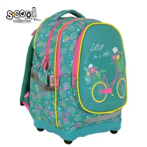 Ученическа, анатомична раница SCOOL® LETS GO FOR A RIDE с твърдо дъно, 24 л