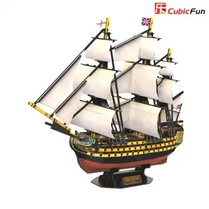 3D пъзел със 189 части CubicFun - Кораб HMS Victory