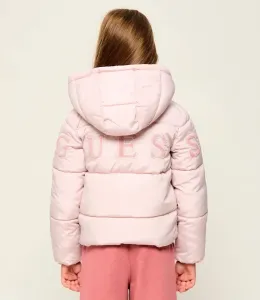 Детско розово зимно яке с качулка Guess