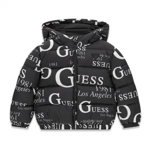 Детско Oversize яке с качулка и лога Guess
