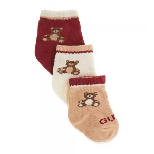 Комплект от 3 чифта бебешки чорапи с мече Guess Bear
