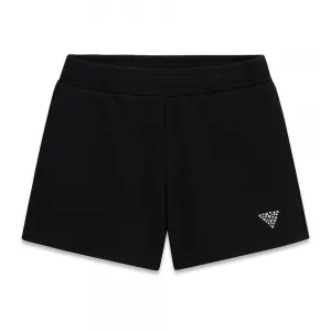 Къси спортни панталони за момиче в черен цвят с кристало лого Guess