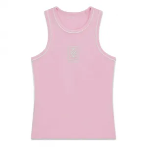 Розов потник за момиче с бели ивици и детайли Guess