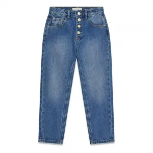 Дънки Mom Fit за момиче в изчистен дизайн Guess