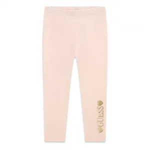 Бледо розов клин за мини момиче със златист надпис Guess