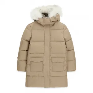 Дълго детско зимно яке парка GUESS с качулка и пух 