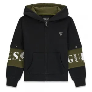 Детски памучен суитшърт GUESS с цип и качулка в два цвята 