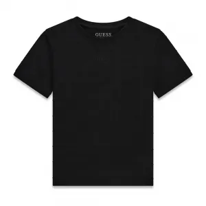 Едноцветна тениска в черен цвят за момче Guess