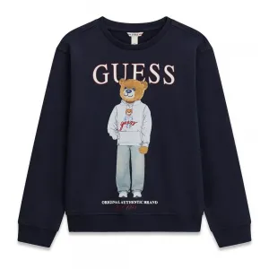Спортна блуза в тъмносин цвят за момче с цветно мече Guess