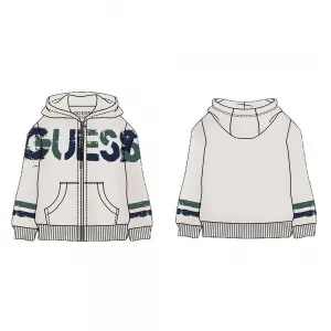 Бежов суичър с цип за мини момче Guess