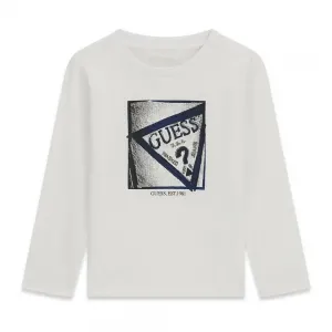Модерна детска блуза Guess с дълъг ръкав и арт графично лого