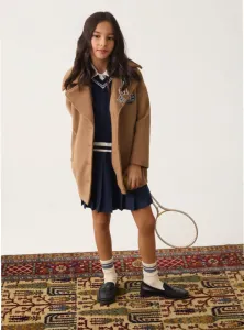 Вълнено палто за момиче в бежов цвят с бродерии Guess(Top Model 2026)